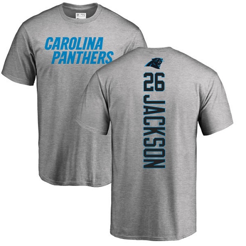 Carolina Panthers Men Ash Donte Jackson Backer NFL Football #26 T Shirt->youth nfl jersey->Youth Jersey